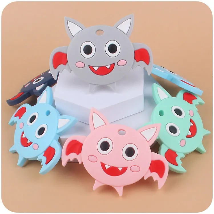 Halloween bébé Teethers chauve-souris en forme de jouet de dentition molaire Sucettes en silicone M3837