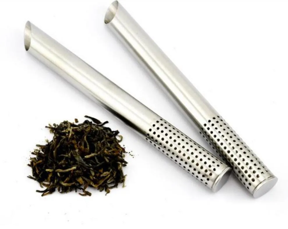 Stainless Steel Filter Sticks Teaspoon Colander Tea Strainers Oblique Stick Tube Tea Infuser Steeper