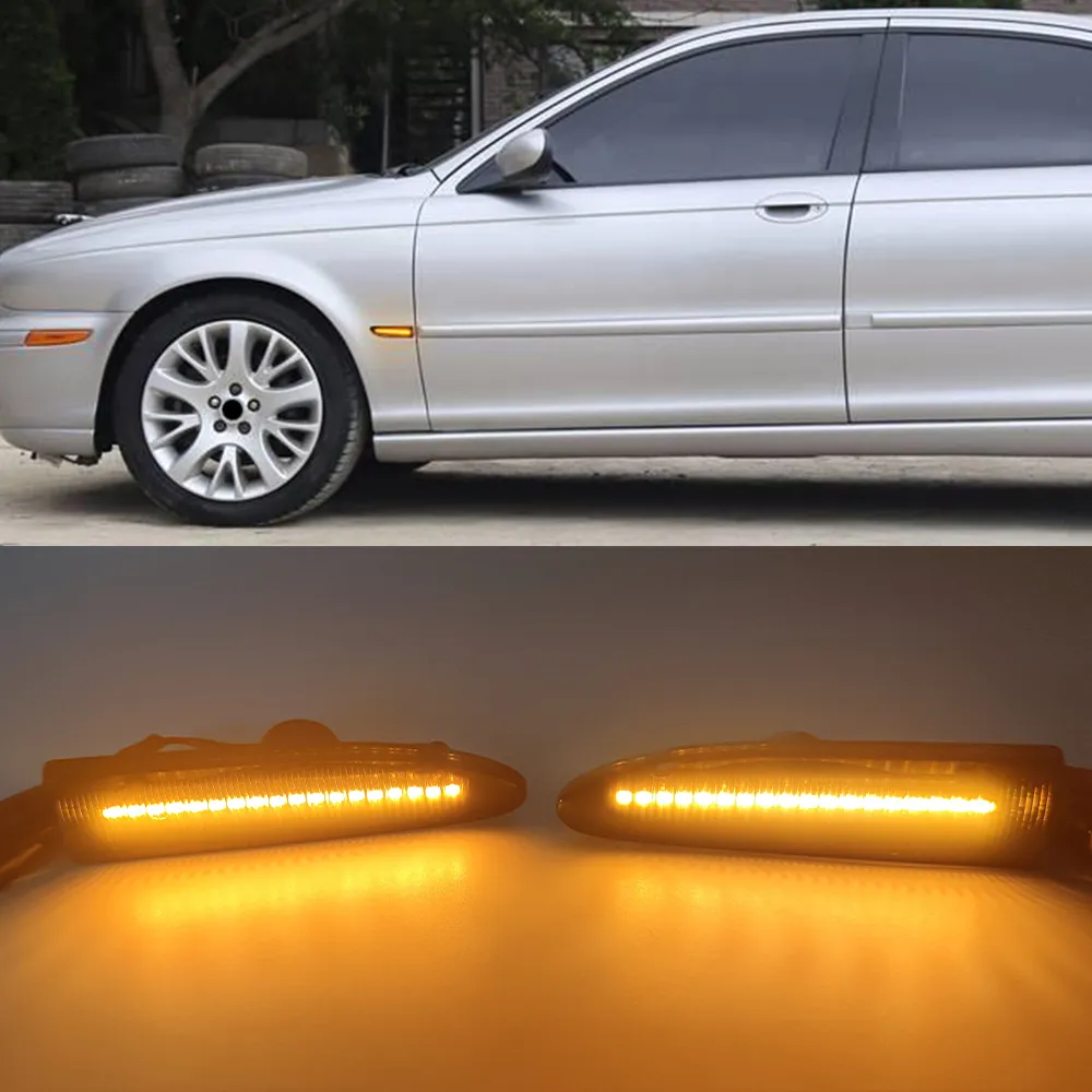 1 par dinâmico led lateral luz marcadora para jaguar x-type 2002 2003 2004 2005 2006 2007 2008 2009 lâmpada de seta seta