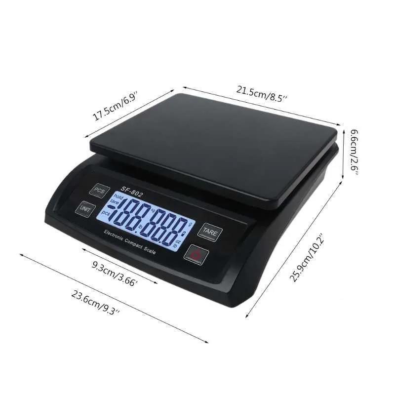 25kg/1g 55lb Digital Postal Scale Table Top Parcel Letter Postage Weigh Electronic Weighing Scales LCD Back-lit 210927