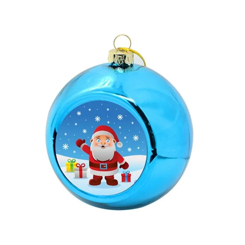 8cm Sublimation Blanks Christmas Ball Decorations för bläcköverföring Utskriftsvärme Tryck DIY Gifts Craft Xmas Tree Ornament 4961