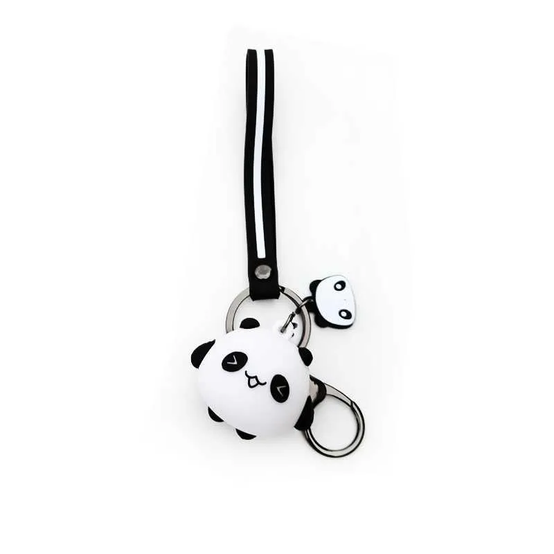 1 st söt panda nyckelring för män Kvinnor Nyckelkedja av ryggsäck Bag Bilpendant Plush Doll Key Ringhållare Trinkets Present G1019