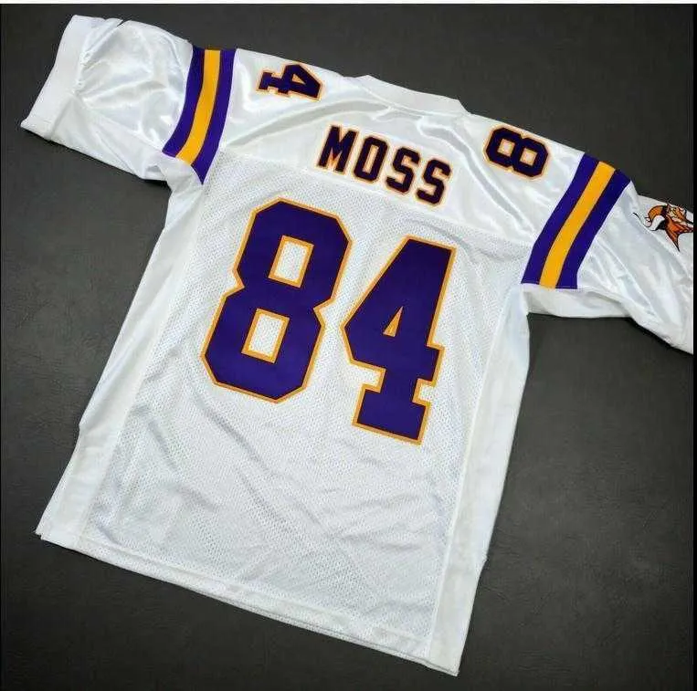 Anpassade män ungdomskvinnor Randy Moss 2000 Football Jersey Size S-4XL Custom Any Name eller Number Jersey