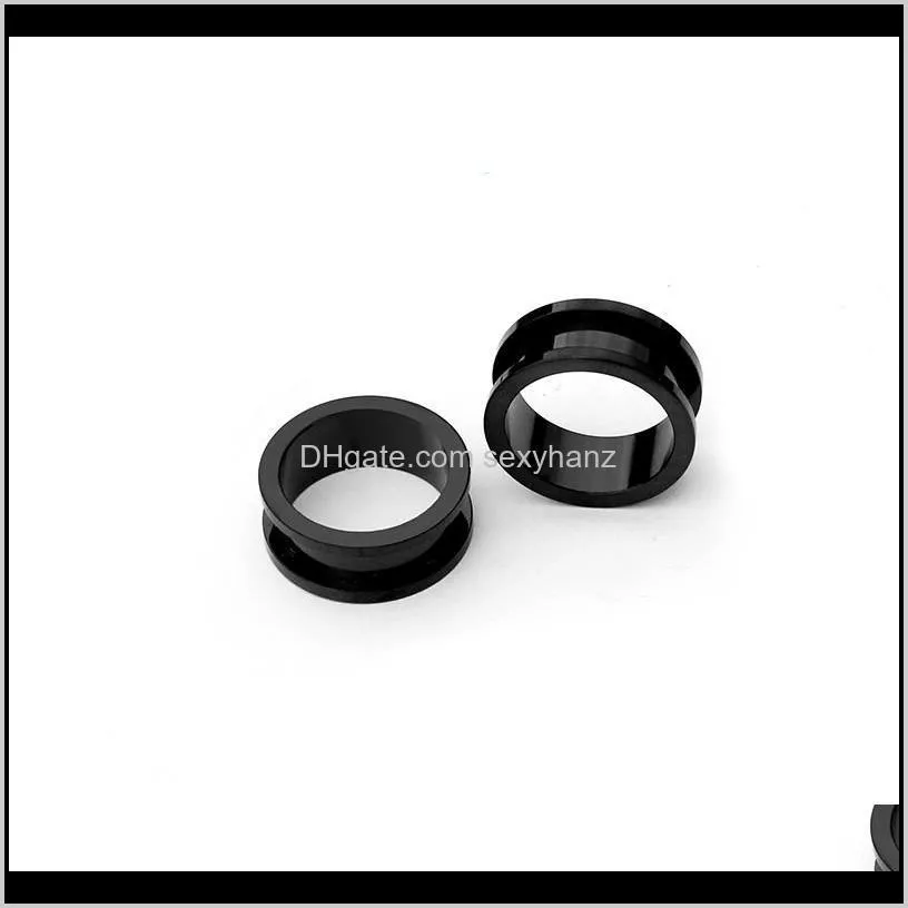 blackline flesh tunnel 316l surgical steel plugs titanium ear piercing expander fashion body jewelry