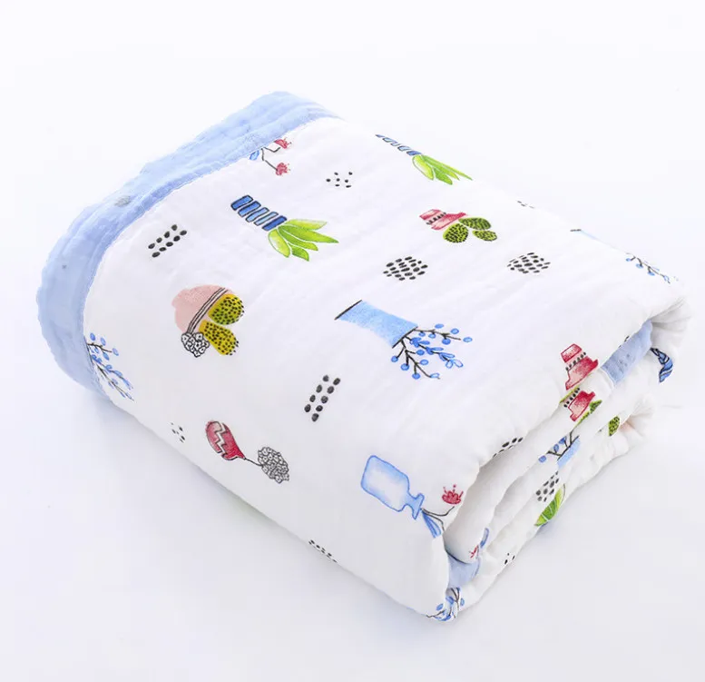 O mais recente cobertor de 110x110cm, seis camadas de toalhas de banho e colchas de bebê, muitos estilos para escolher, personalização de suporte