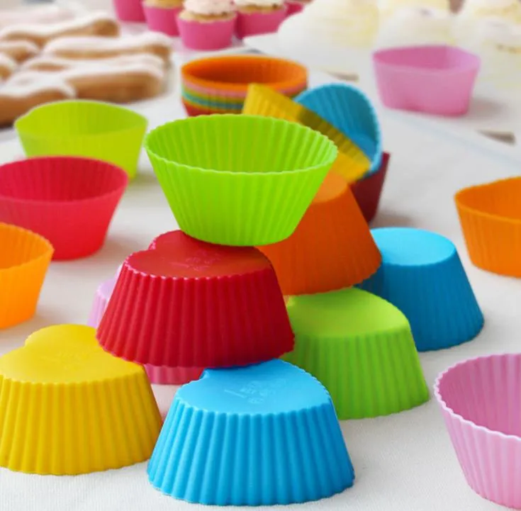 Moule Cupcake Silicone,Moules à Muffins RéUtilisables,Lot De 24 Moules à  Cupcakes Silicone,RéUtilisables Moules à Muffins,Moule Muffins  Silicone,Pour