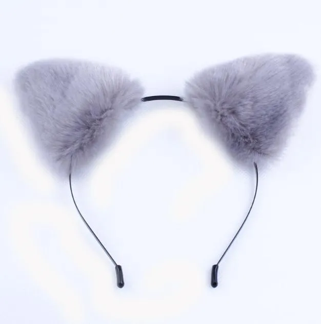 2021 Accessori per capelli Ragazza Cute Cat Fox Ear Long Fur Hair Fascia per capelli Anime Cosplay Party Costume