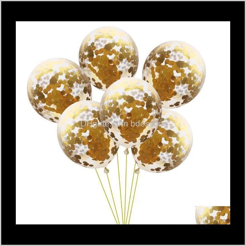 confetti balloon 12 inch paper crumb balloon ellipse balloon transparent rose gold paper crumb latex balloons party decoration