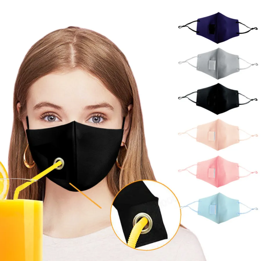 Adjustable Straw Invisible Multifunctional Party Warm Washable Solid Color Mask for Men and Women BEPW720