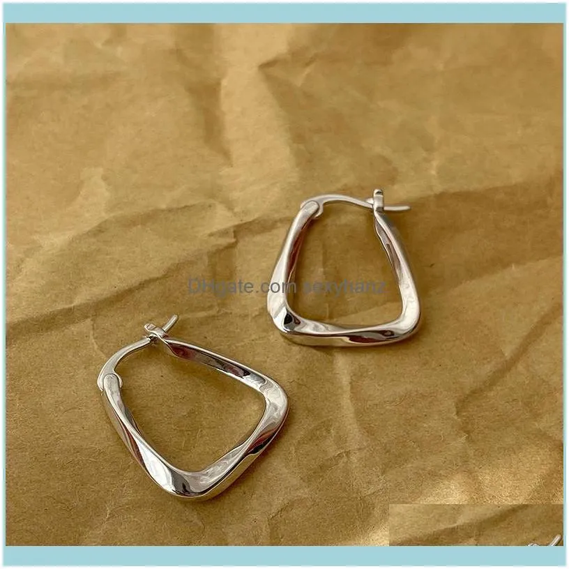 JuwelryKorean metall runde ählende ohrringe for Women modische modische goldene silernpunk charmring minimalist juwelry brainus Drop Lieferung 2