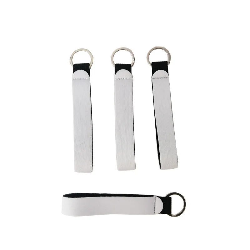 Neoprene Wristlet Keychains Favor Sublimation Print Blank Lanyard Strap Band Split Ring Key Chain Holder Hand Wrist Keychain For Girls/Women LX4557