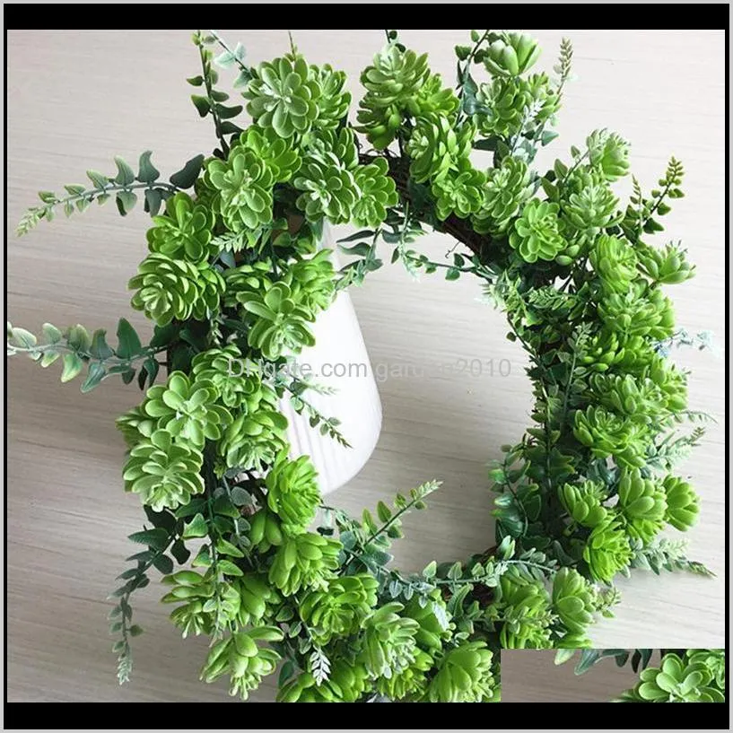 1pc artificial succulent wreath festival decorative garland hanging wreath decor