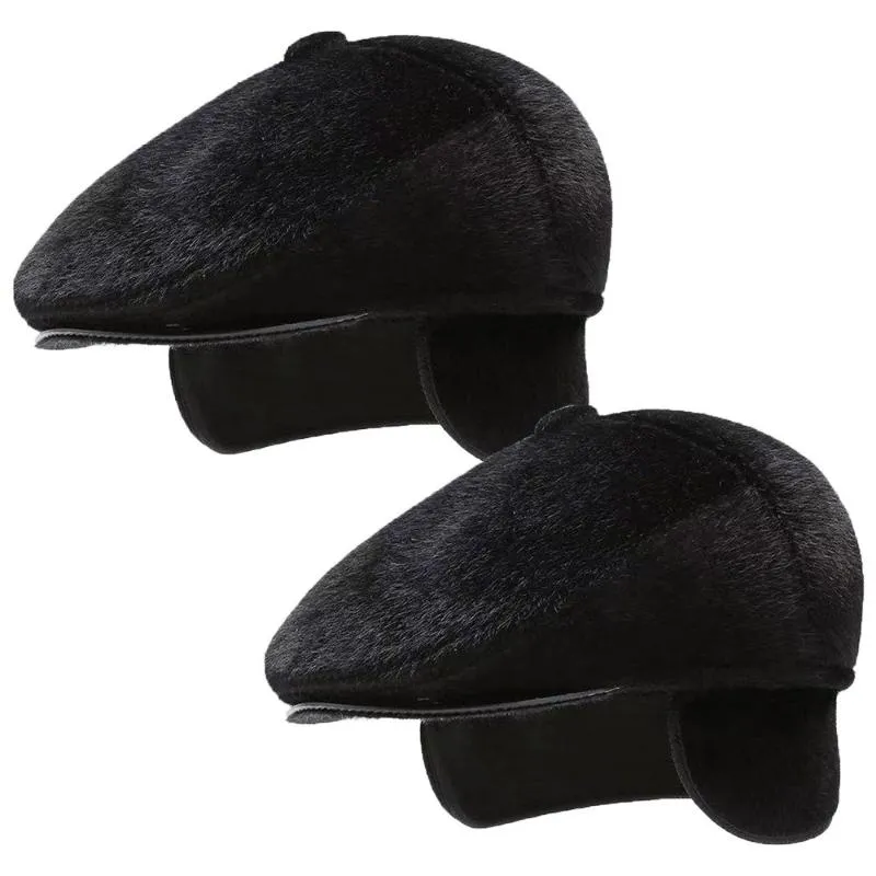 القبعات 2 قطع أزياء الشتاء الدافئ خمر في الهواء الطلق sboy قبعة أبي شقة قبعة القبعات