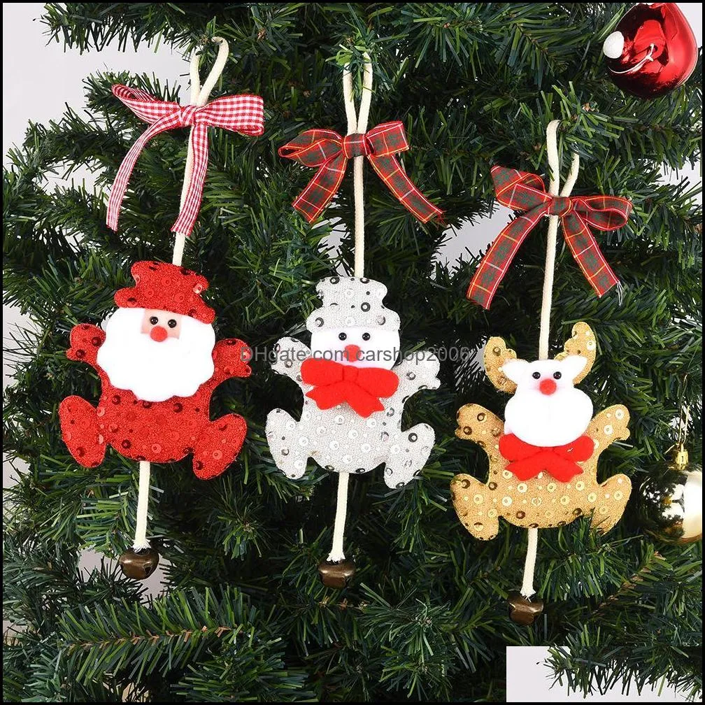 Christmas Bell Pendant doll Xmas Tree Ornament Home Festival Party Wedding Hanging Decoration Kids Toys Crafts Decorative Props