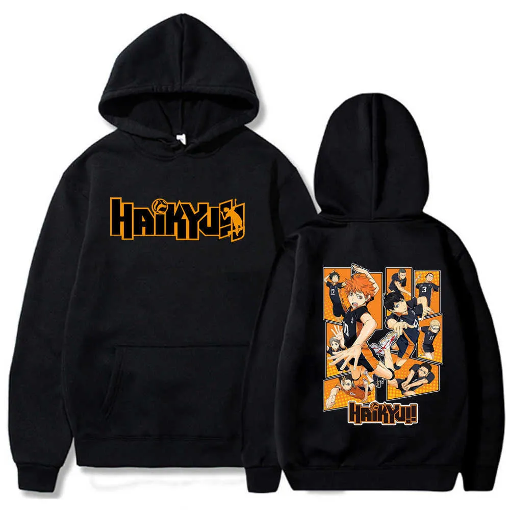 2021 Anime Haikyuu Sweats à capuche Hommes / Femmes Karasuno Fly High Sweatshirts pour hommes Y0804