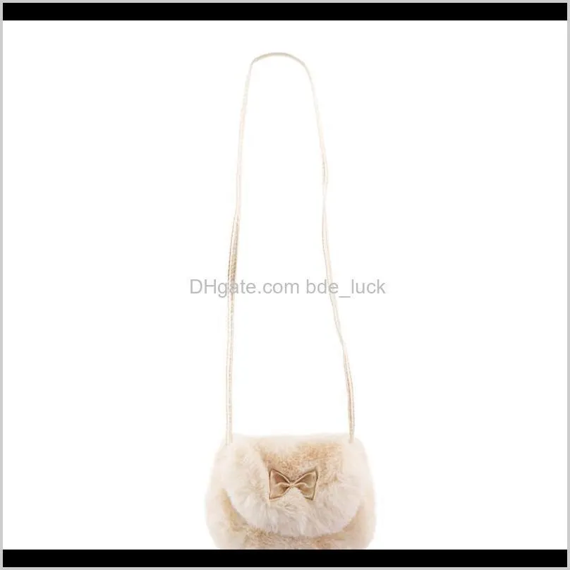 2018 New Bowknot Imitation Fur Shoulder Messenger Bag Hot Cute Children Princess Girl Kids Mini Cross Body Bag Purse 2 Types