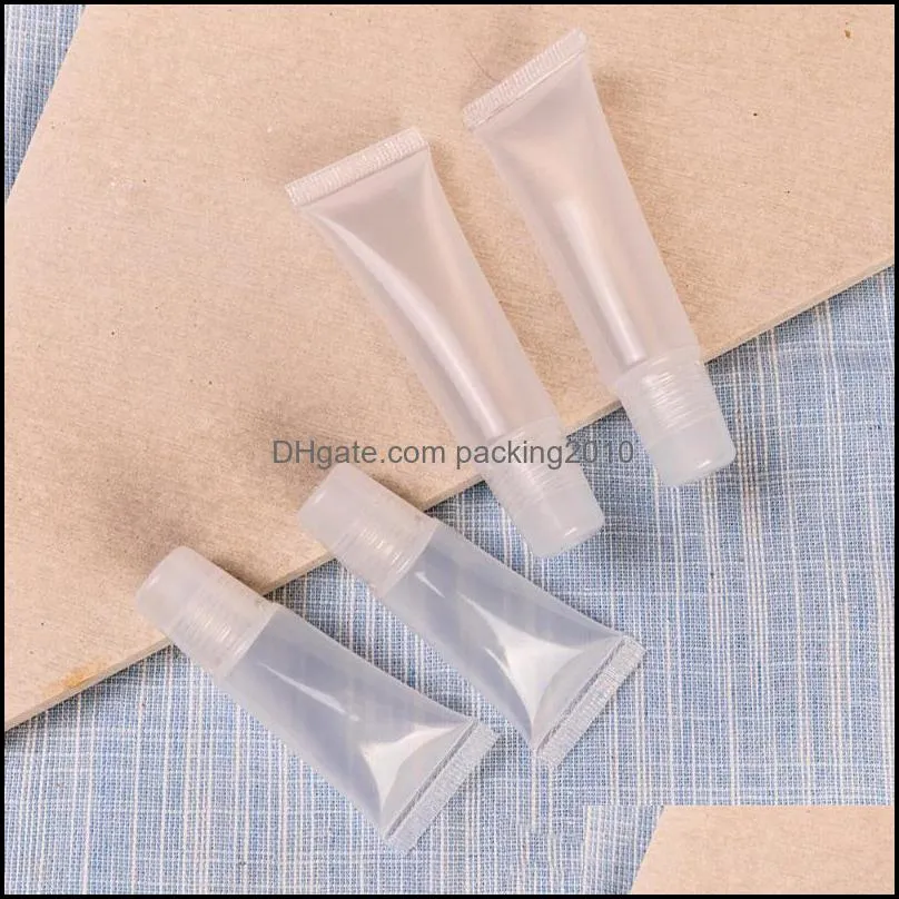 10 Pcs/lot 5/10/ml DIY Empty Lipstick Tube Lip Soft Tube Makeup Squeeze Clear Lip Gloss Container Empty Lipstick