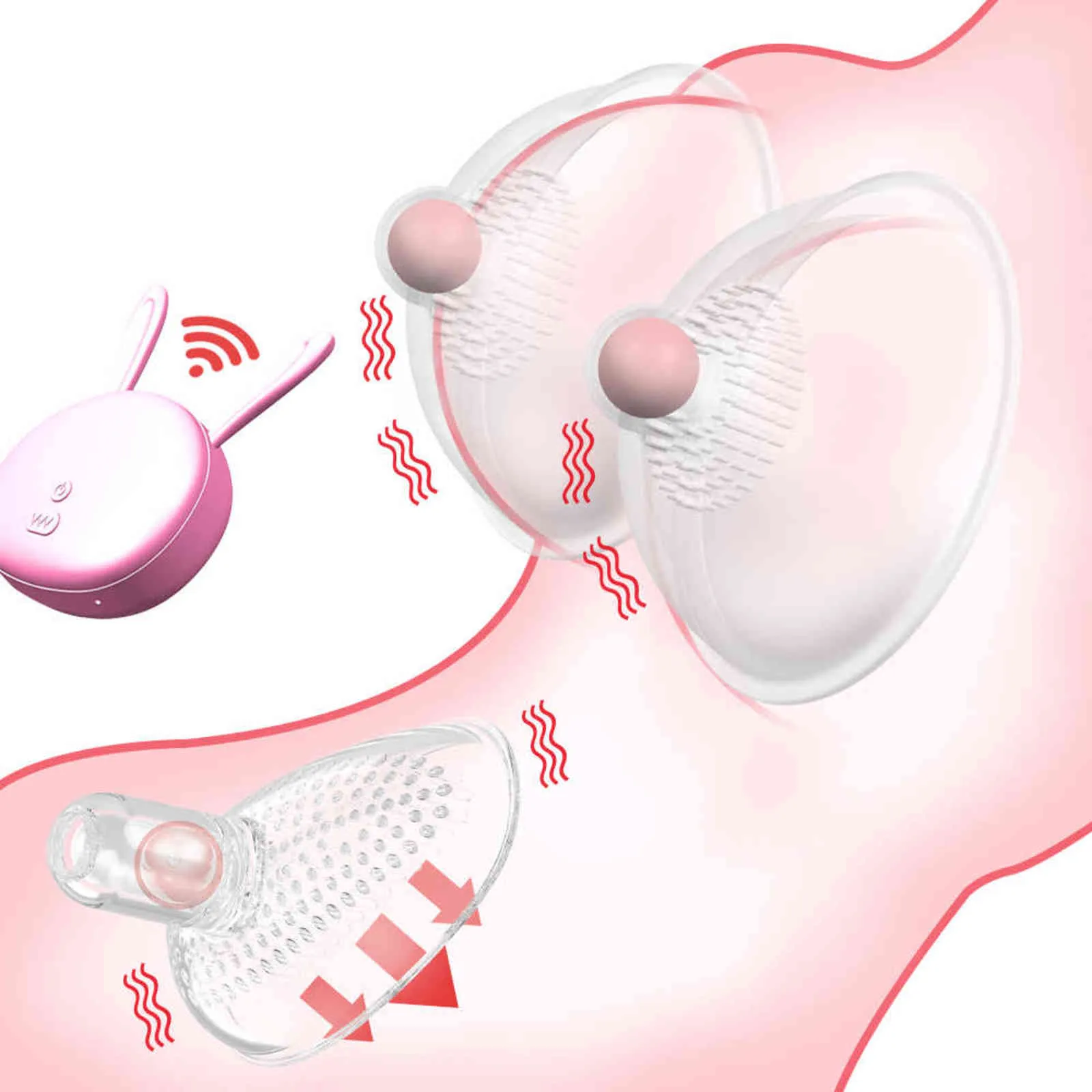 NXYポンプのおもちゃ胸ニップルの吸引無線電気リモートセックス女性の刺激りんごの振動器オスティービューター1126