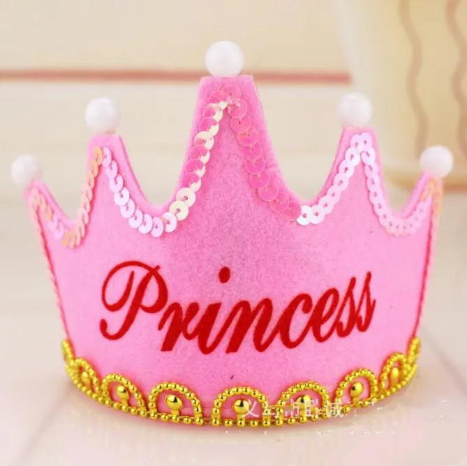 LED Crown Hats Boy Girl Princess King Tiara Happy Birthday Party Decoration Hats Baby Shower Parties Decorations Supplies