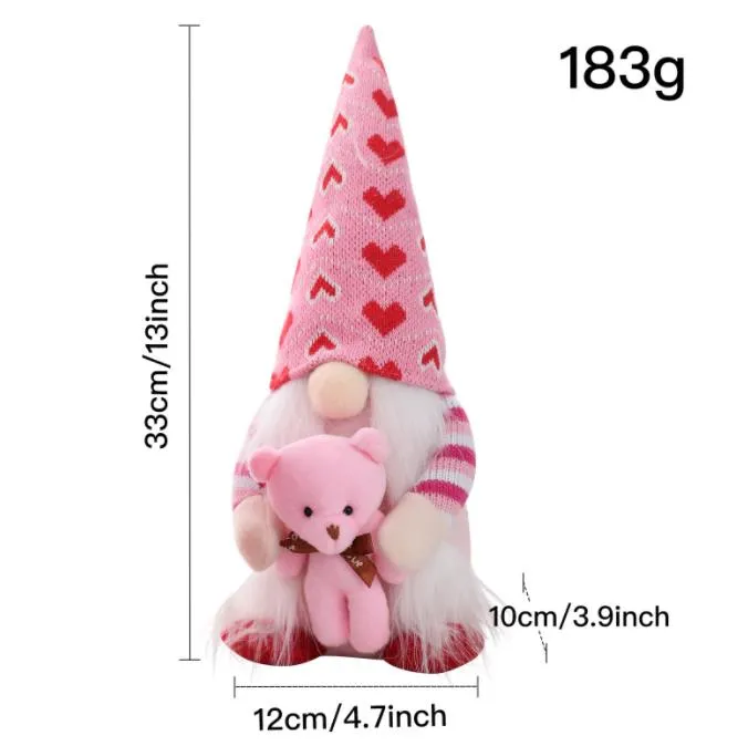 Valentines Day Gnome Bear Love Faceless Party favor Gnomes Gifts Doll Window Props Decoration Toys Ornaments SN6114