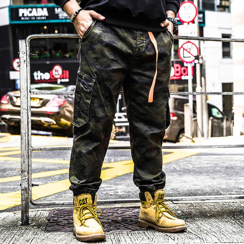 Camouflage Pants Fashion Men's Ankle Legth Trouser Large Sizes 5xl 6XL Elastic Waist Banded Hip Hop Streetwear Camo Cargo Jogger 210518