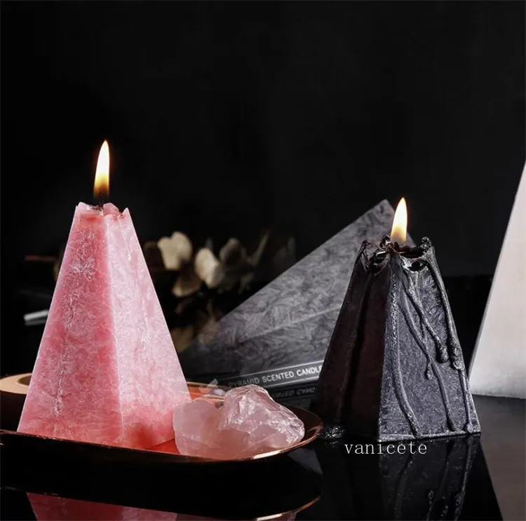 Nordic Geometric Cone Scented Candles Jasmine Rose Aromatherapy Essential Oljeljus Långvarig Hem Sovrum Candleszc703