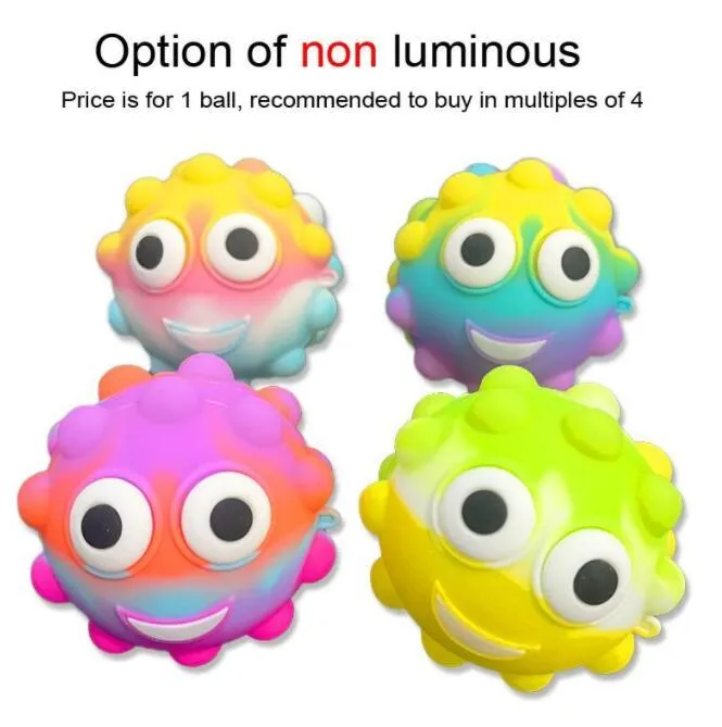 Fidget leksaker 3d push bubbla dekompression boll silikon anti-stress sensory squeeze squishy leksak ångest lättnad för barn vuxna julklappartiklar
