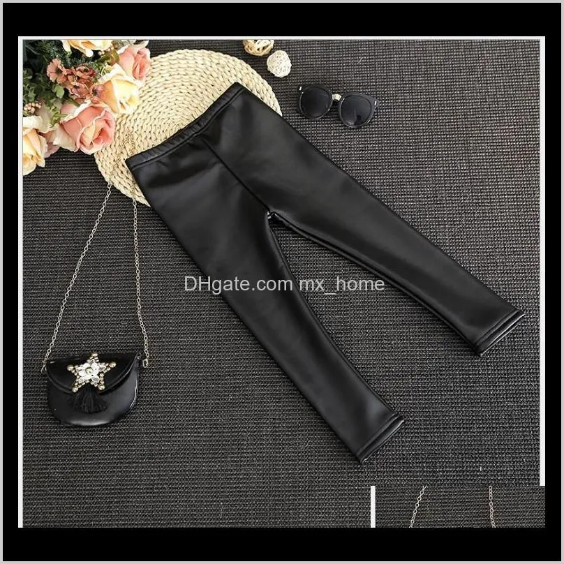 children leather pants autumn winter girls thicken warm leggings pant kids pu leather trousers girl clothes