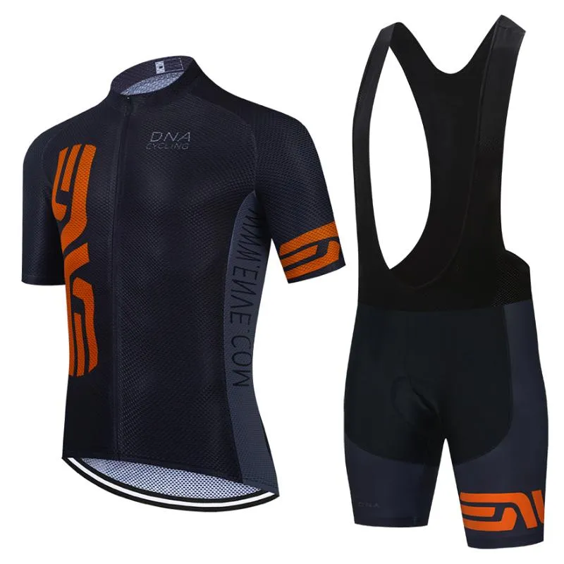 Cykling 2021 Orange Black Pro Jersey 20D Bike Shorts Set Ropa Ciclismo Men Sommar Snabb Torra Maillot Byxor Bär Racing Sets