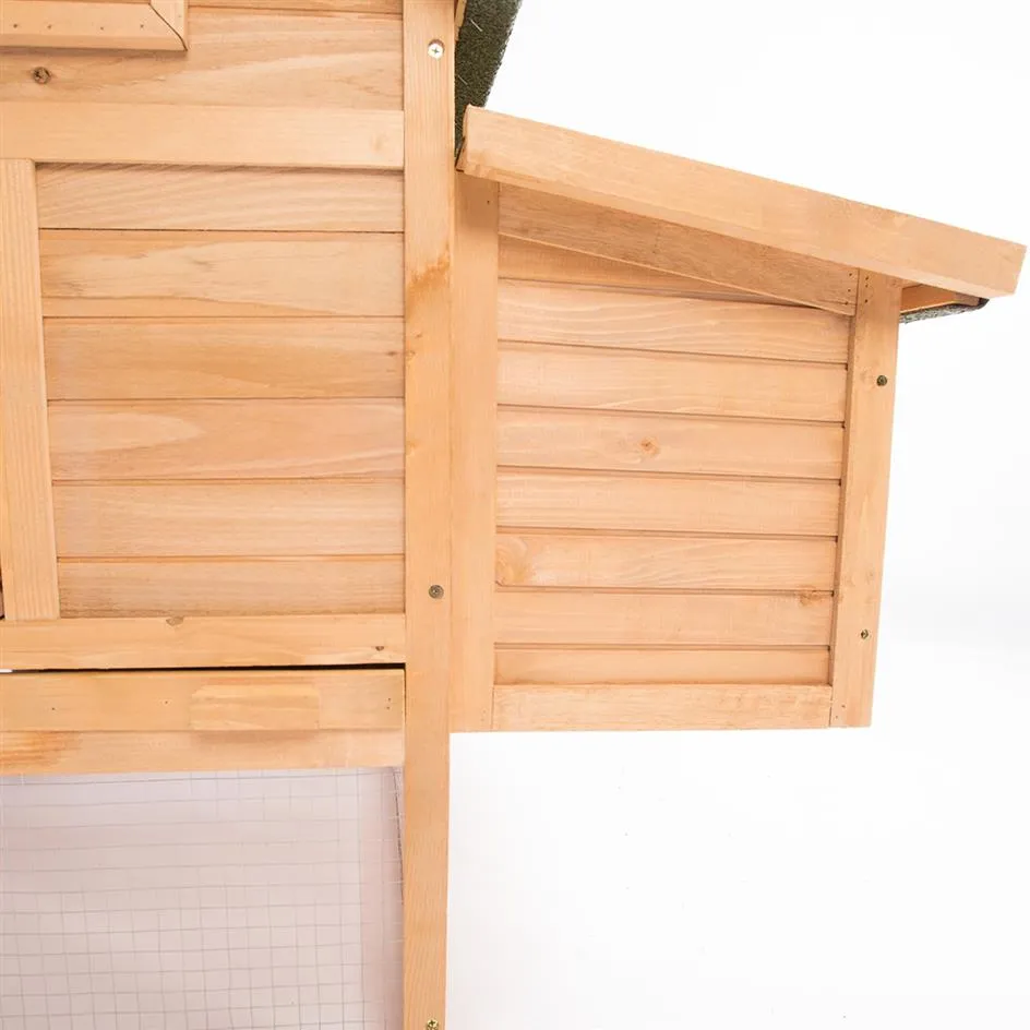 米国在庫屋外木製のチキンコープ、巣箱、巣箱、ワイヤーフェンス家禽ケージ家の装飾）A41