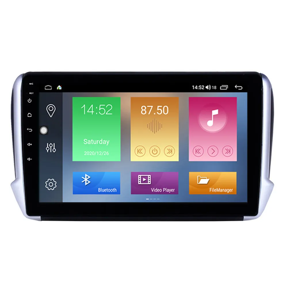 Bil DVD-spelare för Peugeot 2008 2014-2016 Android Navigation Touch Screen Head Unit Radio 10 tums stöd DVR CarPlay SWC 3G backup kamera