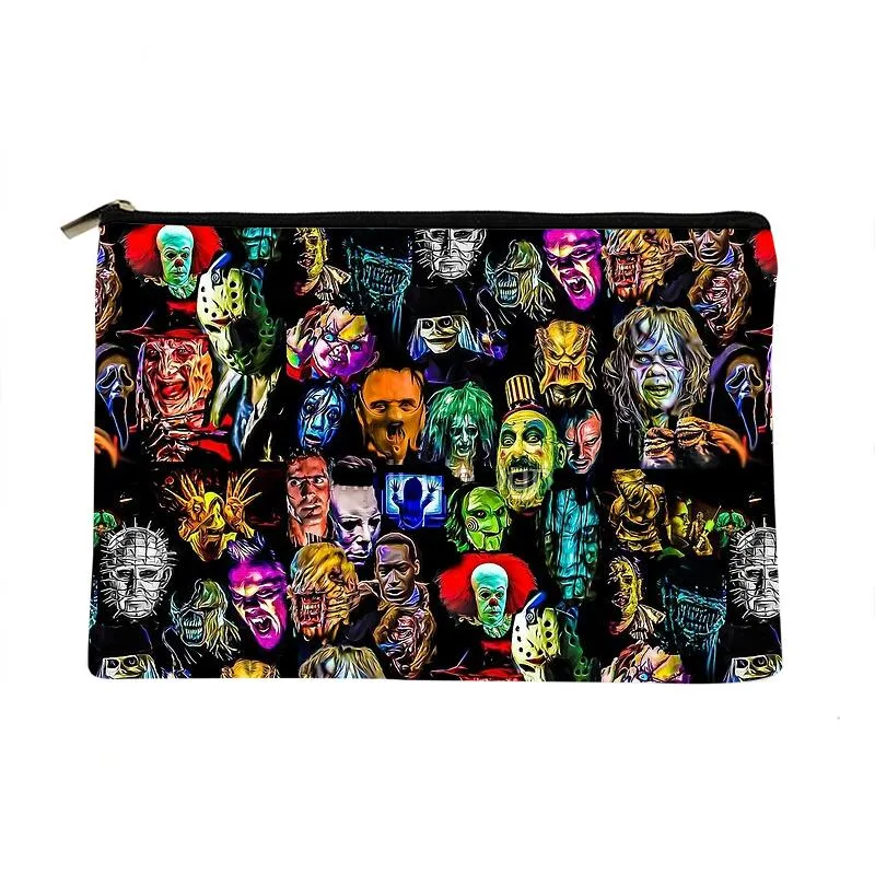 Cosmetic Bags & Cases Women Horror Collection Printed Make Up Bag Fashion Cosmetics Organizer For Travel Colorful Storage Lady