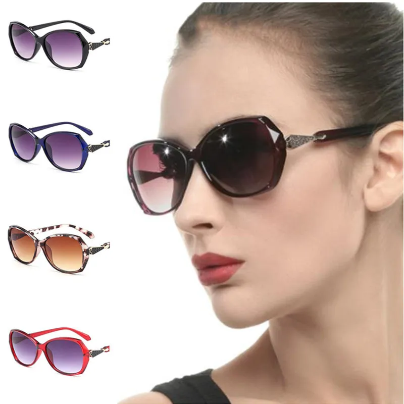 Mode lunettes de soleil femmes lunettes de soleil personnalité temples Adumbral Anti-UV lunettes cadre surdimensionné lunettes ornementa A ++