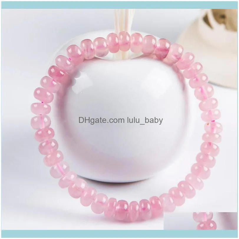 Beaded, Strands Genuine Natural Rose Pink Quartz Crystal Marquise Bead Stretch Fashion Bracelets For Women 7mm 8mm 9mm 10mm1