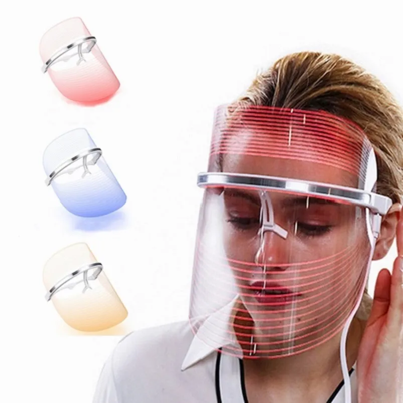 Draagbare 3 Kleur Acne Behandeling IPL Facial Rejuvenation Red Light Therapy LED Gezichtsmasker