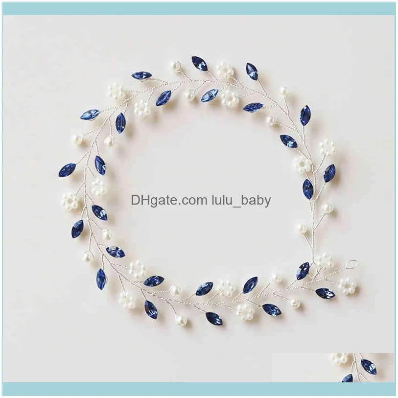 Arrival Blue Color Rhinestone Headbands Bridal bands Wedding Jewelry Accessories Ornament Decoration For Hair