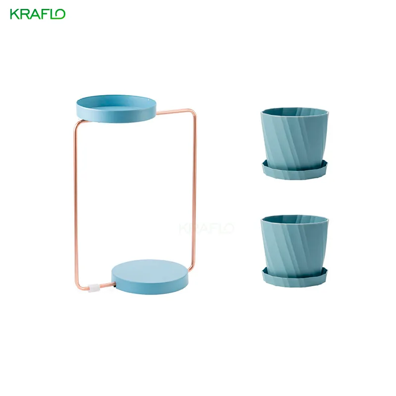 Kraflo garden Factory Wholesale fashion Flower pot stand to send imitation ceramic Succulents flowerpots good price