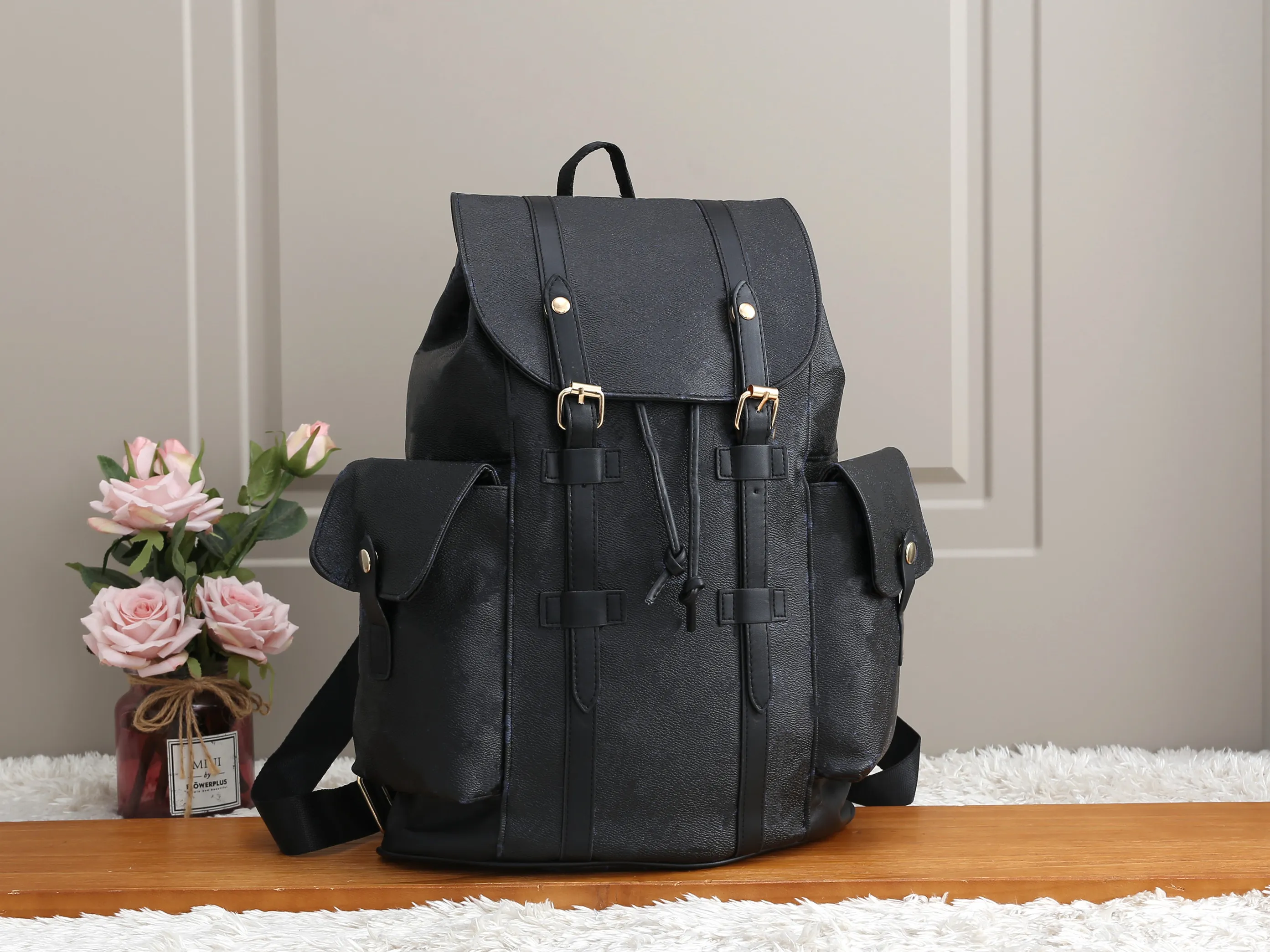 Women Leather Christopher Backpack Luxury Designers knapsack Brand Classic Flowers Plaid Schoolbag Satchel Back pack