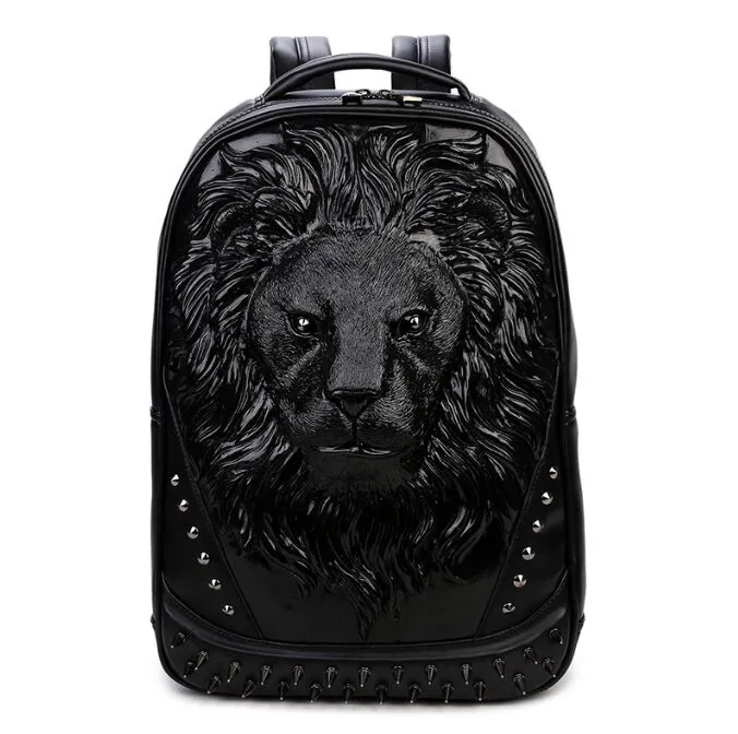 3D Embossed Lion Cool Backpacks For Men For Men And Women Unique Cool And Personalized Travel Bag With Rivet Detailing And Laptop Compartment From Fc004 59.4 DHgate.Com