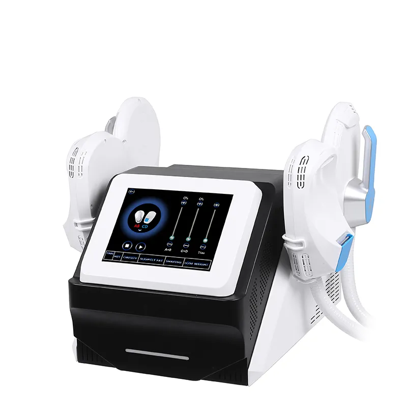 hiemt 2 ou 4 alças Ems Muscle Stimulator Electromagnético Emslim Hi-EMT Máquina Fat Burning Shaping Equipamento de Beleza Logotipo Livre