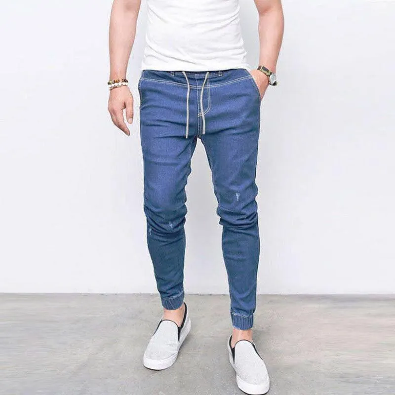 Men's Pants Vintage Denim Striped Pants, Overalls, Jeans, Blue Casual Overalls For Men,