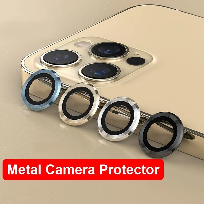 Phone Camera Protectors для iPhone 13 Mini / 13 13Pro / 13 Pro Max Металлическое кольцо стекла Полная крышка Линза с розничной упаковкой