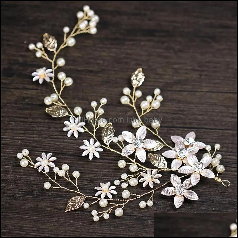 Hair Clips & Barrettes Headgear Golden Leaf Flower Preal Handmade Simple Beautiful Natural Hairband Wedding Dress Accessories Bridal