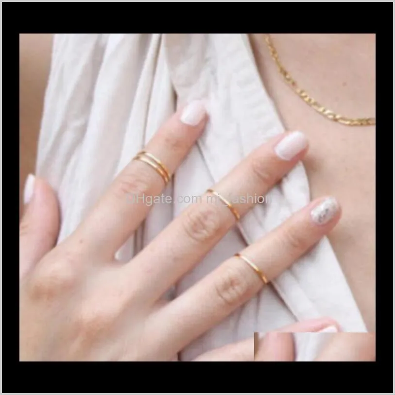 band midi ring urban gold stack plain cute above knuckle nail ring christmas 1616