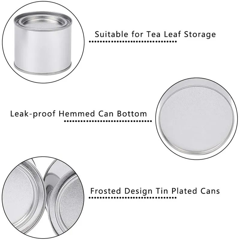 Aluminium Tea Can Tins Pot Jar Comestic Containers Portable Seal Metal Cans Tinplate Round Stretch Candle Can