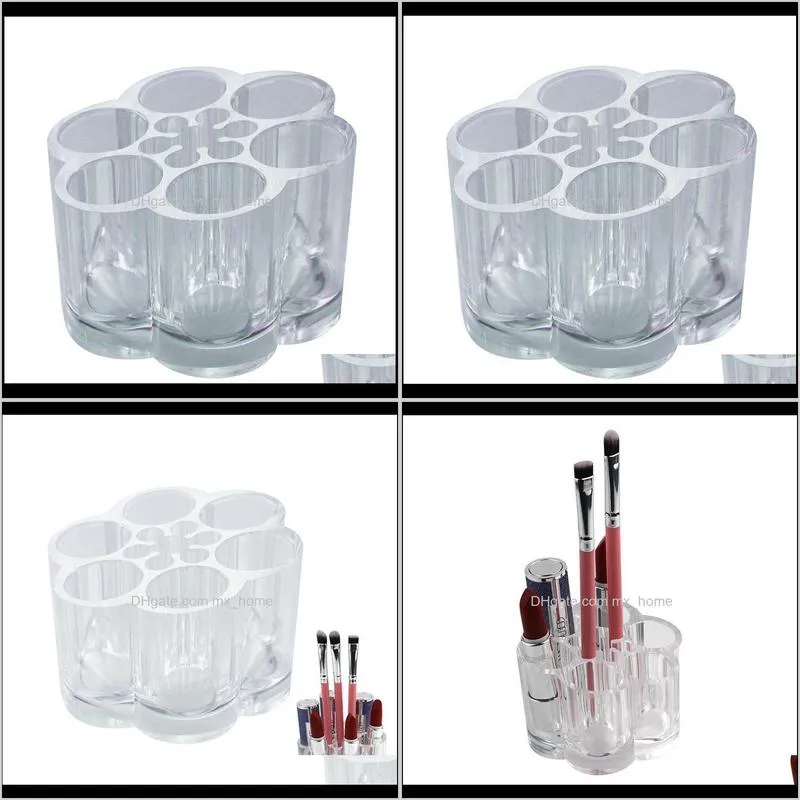 acrylic transparent plum 7 grid lipstick lip gloss makeup storage box portable eyebrow brush multiple boxes & bins