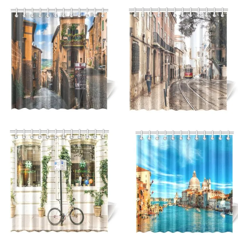 Rideaux De Douche Street View 3d Rideau 200x200 Imprimer Tissu Imperméable  Lavable Anti Moisissure Salle De Bains Du 25,36 €