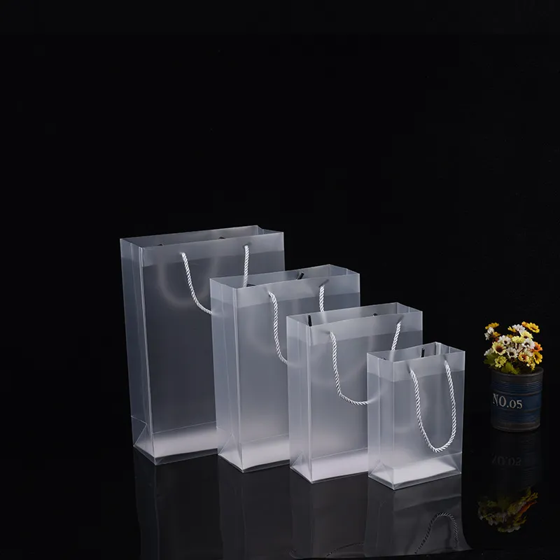Sacos de PVC fosos do envoltório do presente de 8 tamanho com punhos Saco transparente impermeável DH9485