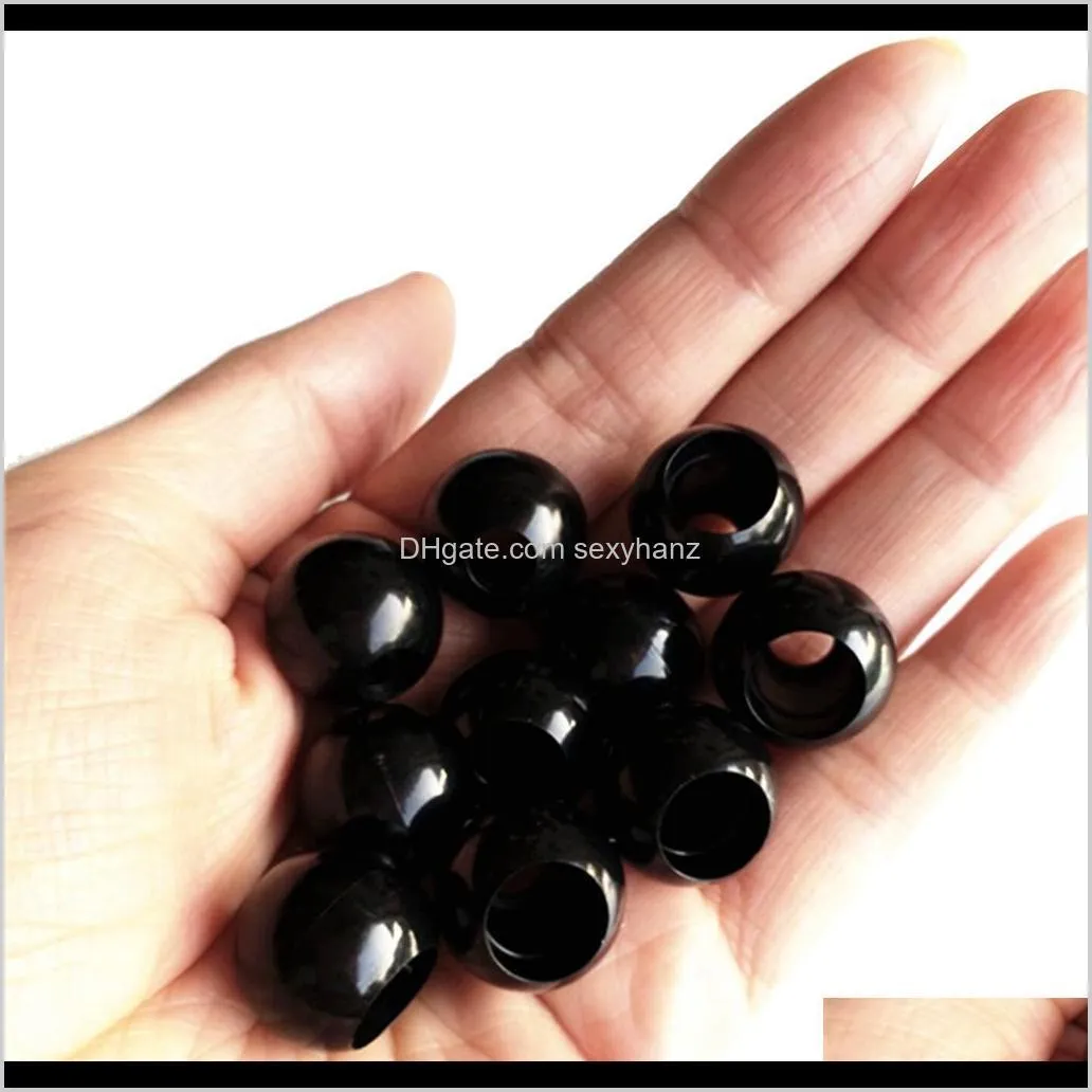 30 pieces black plastic elastic shock cord rope toggle ball end lock stopper