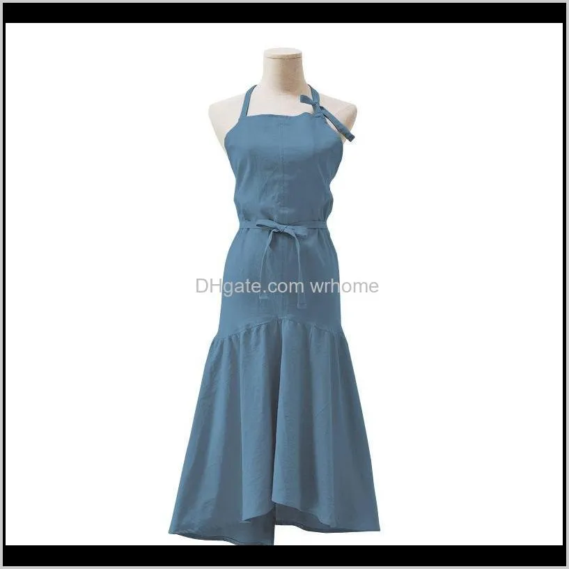garden princess apron waist cotton lengthened female apron beauty flower shop kitchen cleaning aprons for woman dress